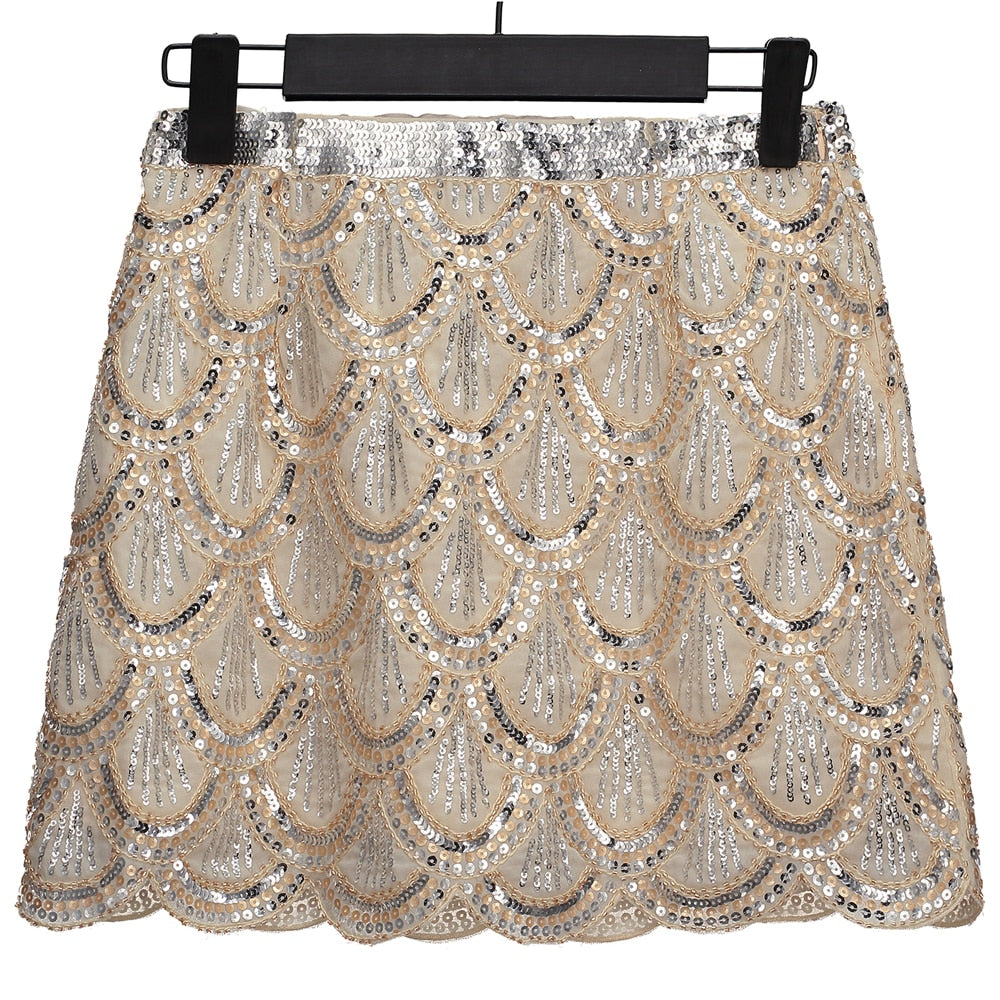 Minigonna Donna Effetto Squame di Sirena