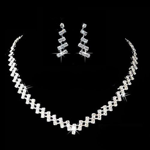 Set di Gioielli da Sposa in Argento e Cristallo