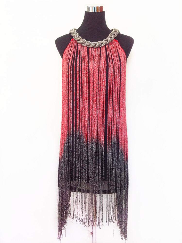 Miniabito con Frange Sfumate da Donna