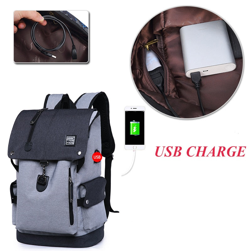 Zaino da Viaggio Multi-Scomparto con Porta USB da Uomo