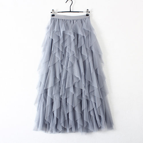 Gonna Plissettata Multistrato in Tulle Donna