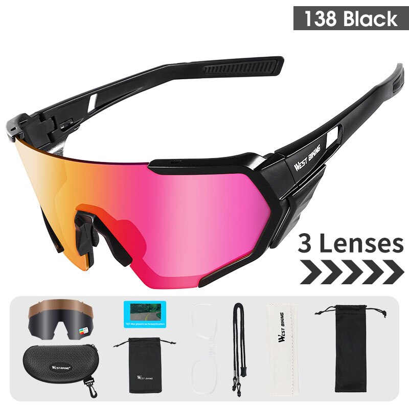 5 Lens Polarized Cycling Sunglasses