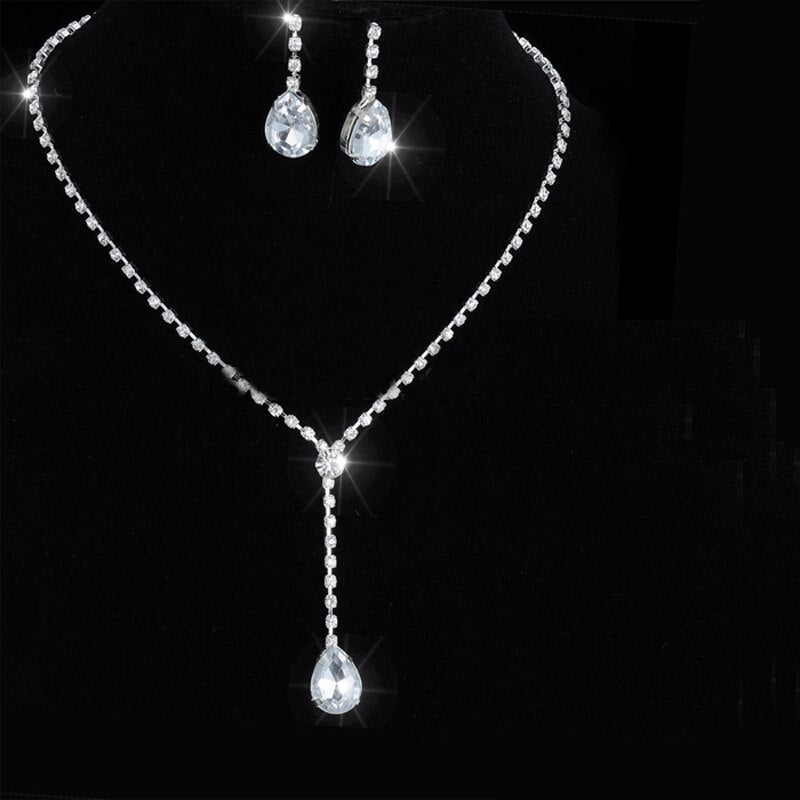 Set di Gioielli da Sposa in Argento e Cristallo