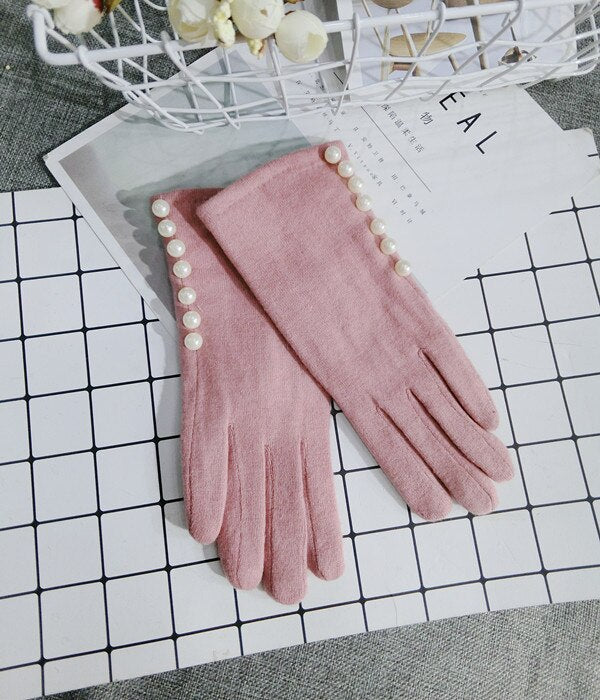 Guanti Eleganti con Perle da Donna