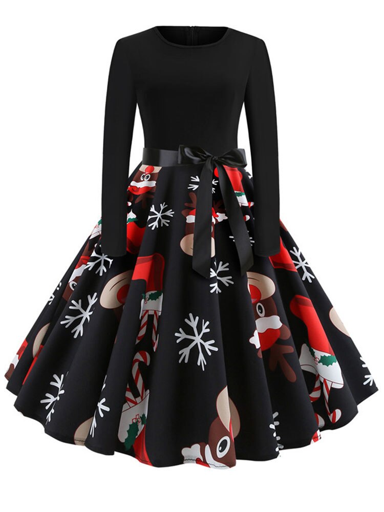 Vestito Swing Donna Stile Natalizio
