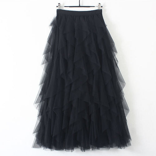 Gonna Plissettata Multistrato in Tulle Donna