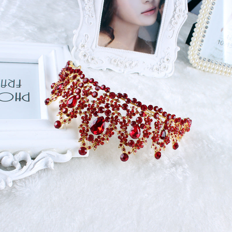 Corona Tiara da Sposa Vintage Rossa