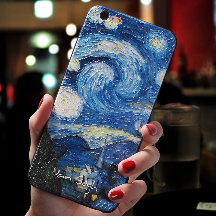 Cover iPhone in Silicone con Arte Vintage Van Gogh