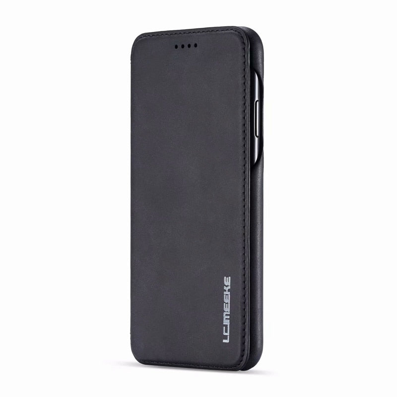 Cover Flip Casual Tinta Unita per iPhone
