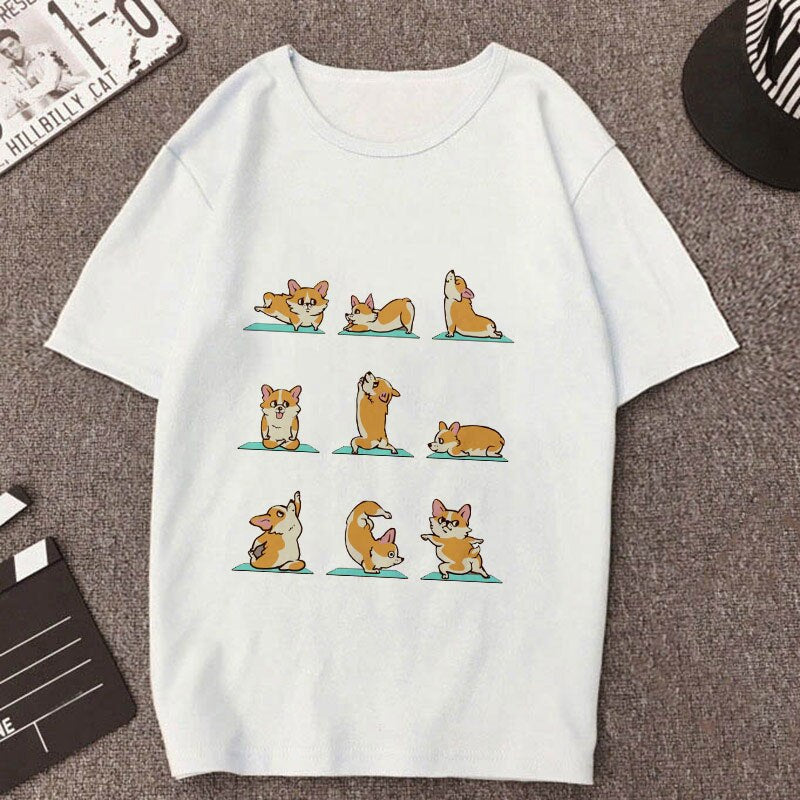 T-Shirt con Stampa di Cuccioli