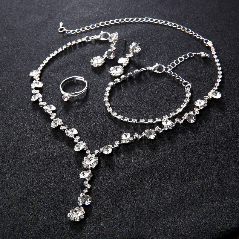 Set di Gioielli da Sposa in Argento e Cristallo