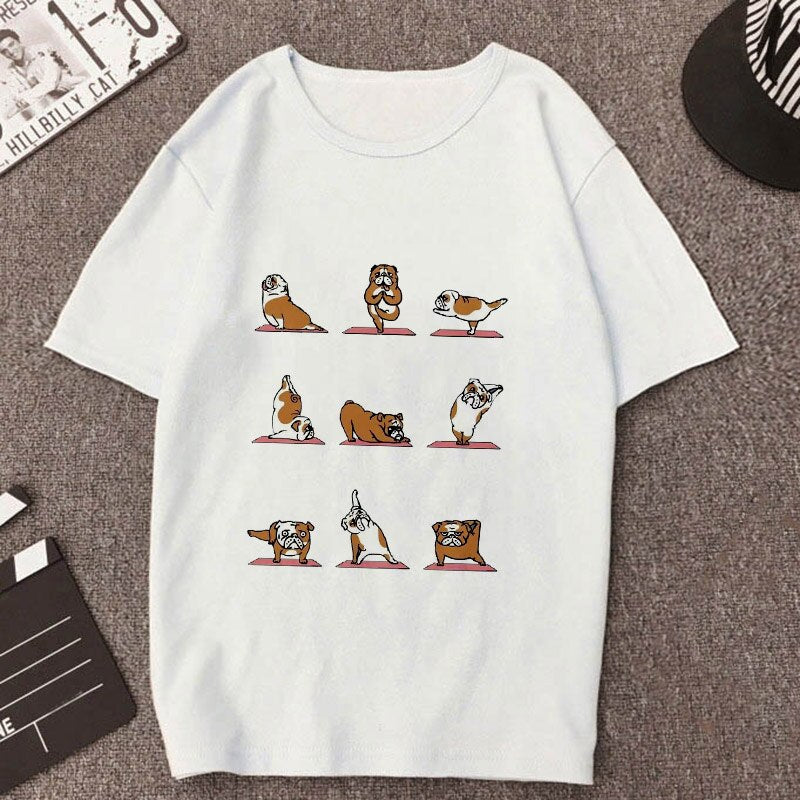 T-Shirt con Stampa di Cuccioli