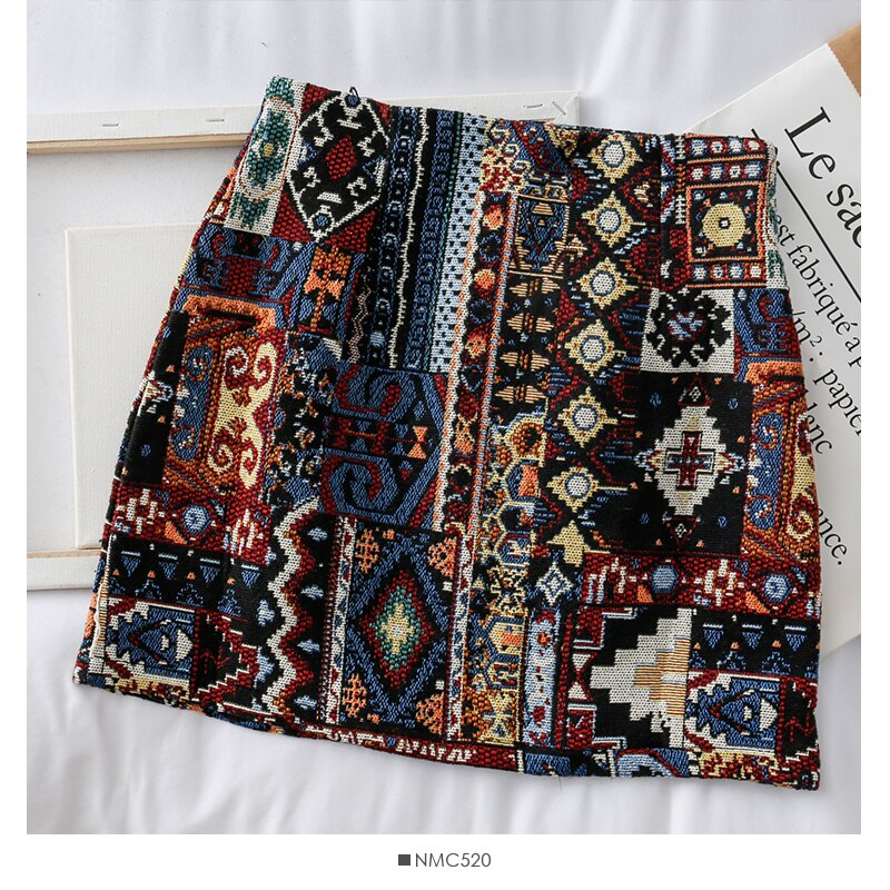Minigonna Donna Stile Boho