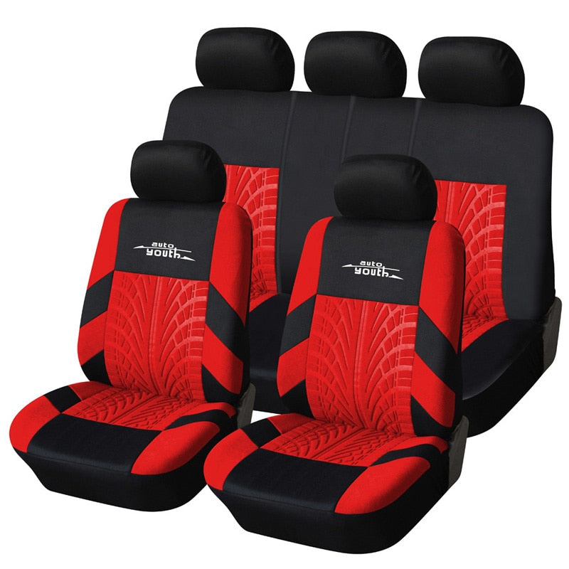 Set Coprisedili Auto Universali con Motivo Battistrada