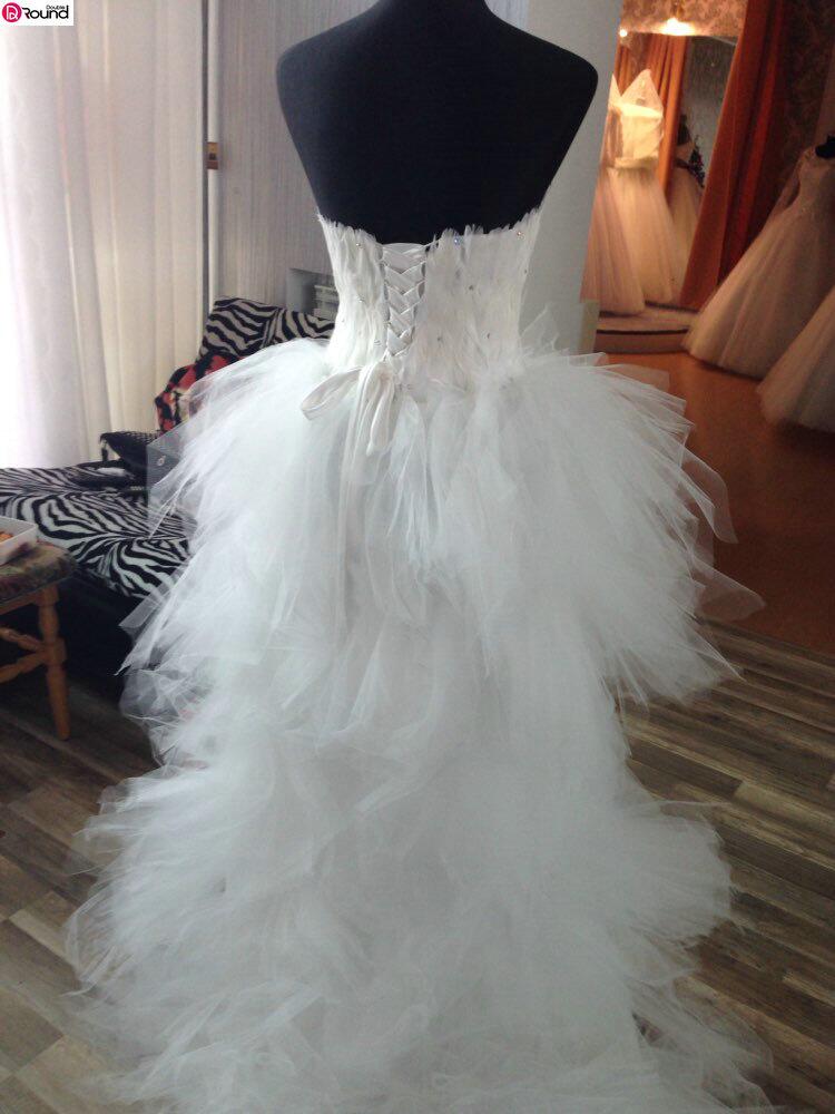 Feather Strapless Wedding Dress for Women