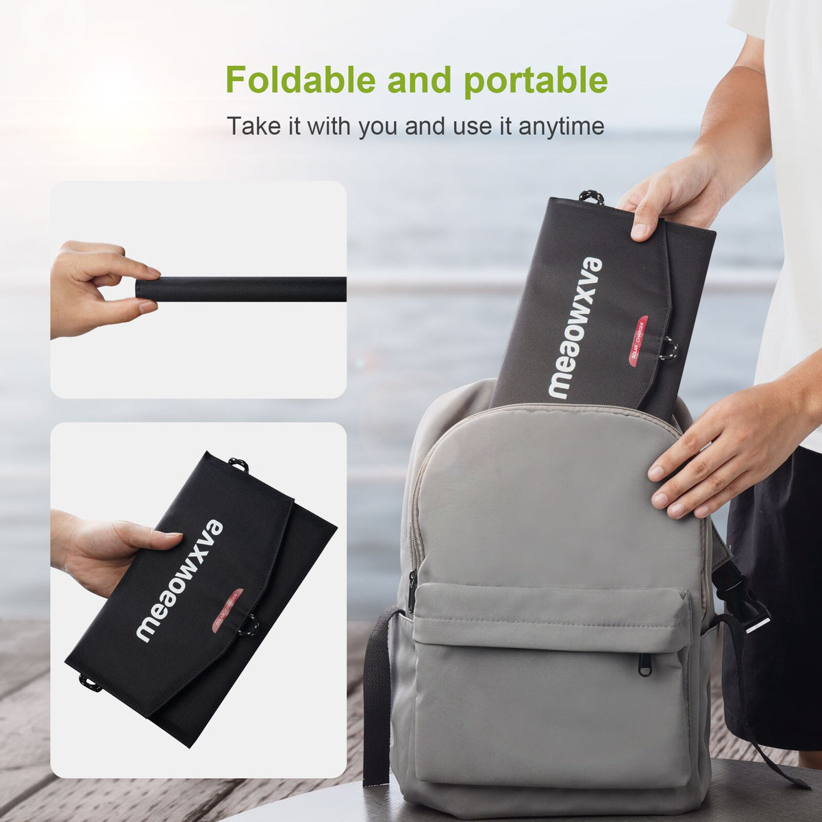 Pannello Solare Portatile Pieghevole 10W per Ricarica USB