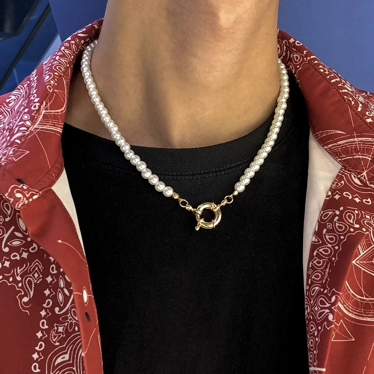 Collana a Catena con Perle Barocche da Donna