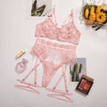 Set Lingerie da Donna in Mesh con Piume