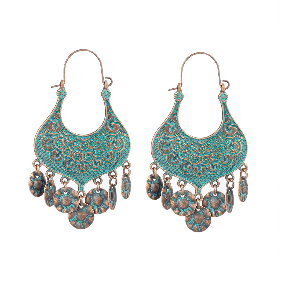 Orecchini Pendenti in Metallo Stile Boho da Donna