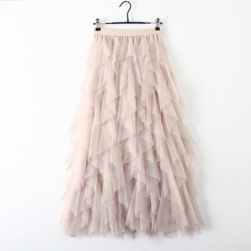 Gonna Plissettata Multistrato in Tulle Donna