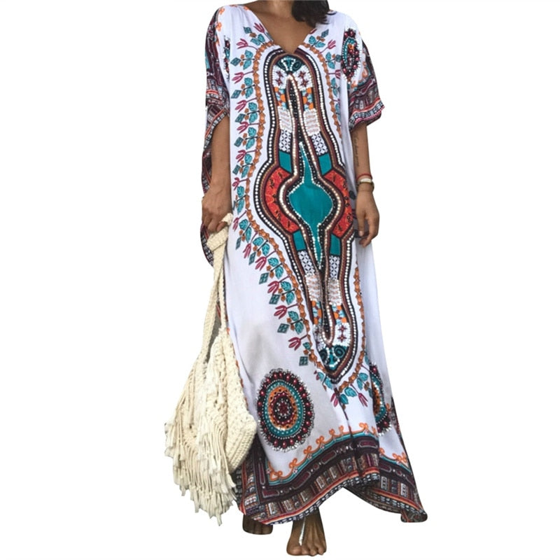 Vestito Donna Stile Boho con Stampa