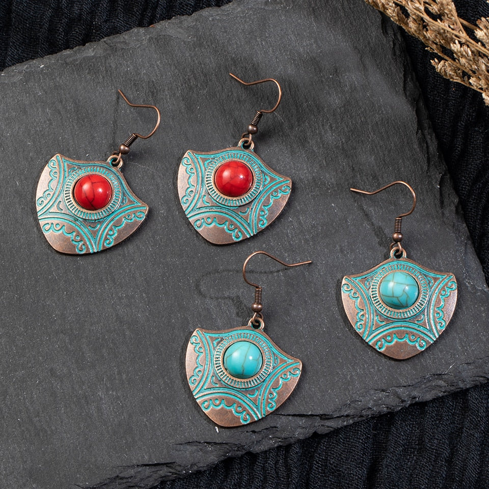 Orecchini Pendenti in Metallo Stile Boho da Donna