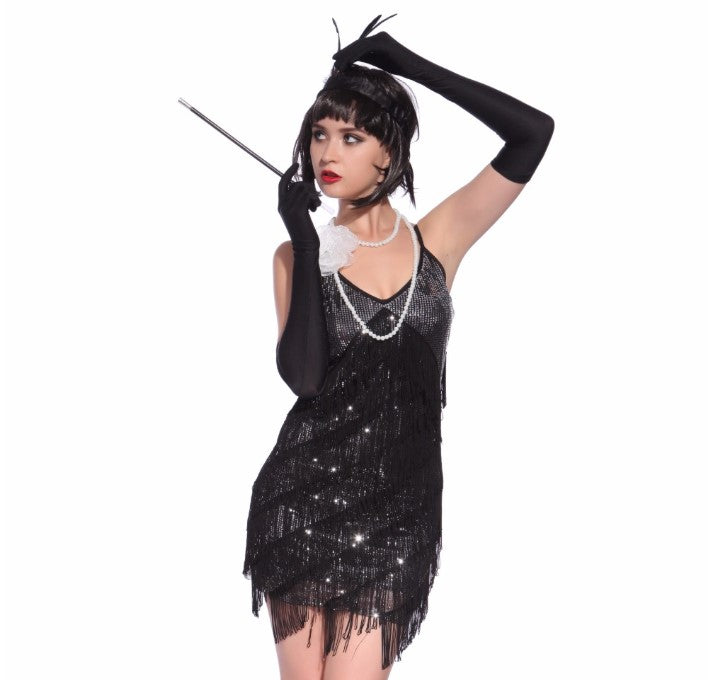Abito con Paillettes Stile Great Gatsby da Donna