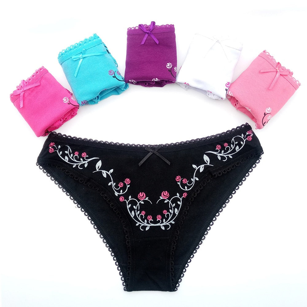 Set di Slip in Cotone a Righe da Donna