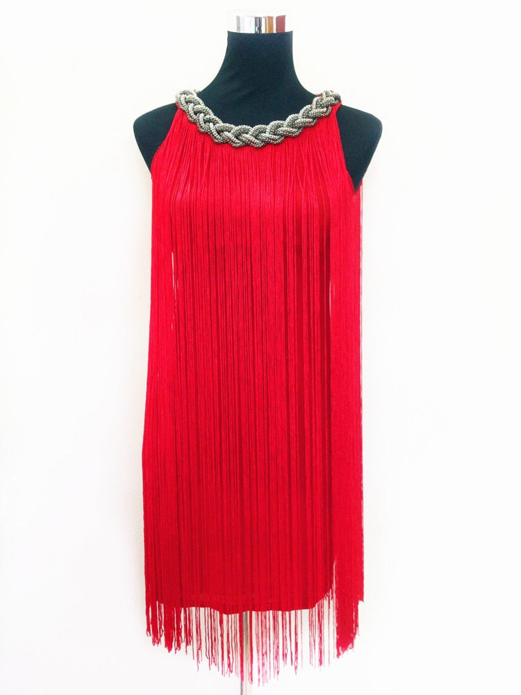 Miniabito con Frange Sfumate da Donna