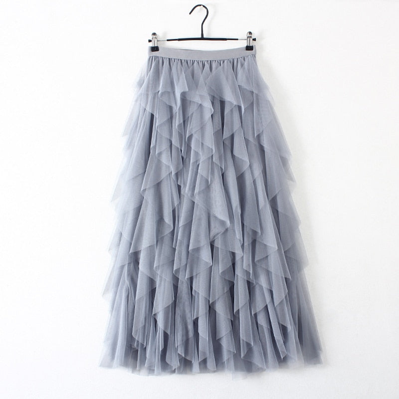Gonna Plissettata Multistrato in Tulle Donna