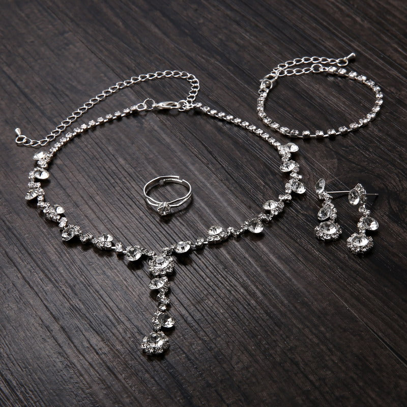 Set di Gioielli da Sposa in Argento e Cristallo