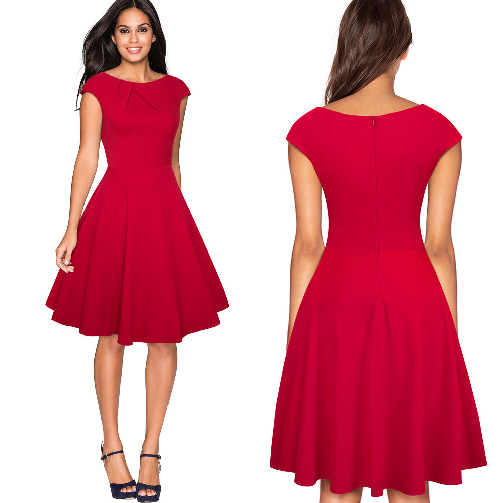 Vestito Donna Elegante A-Line Swing