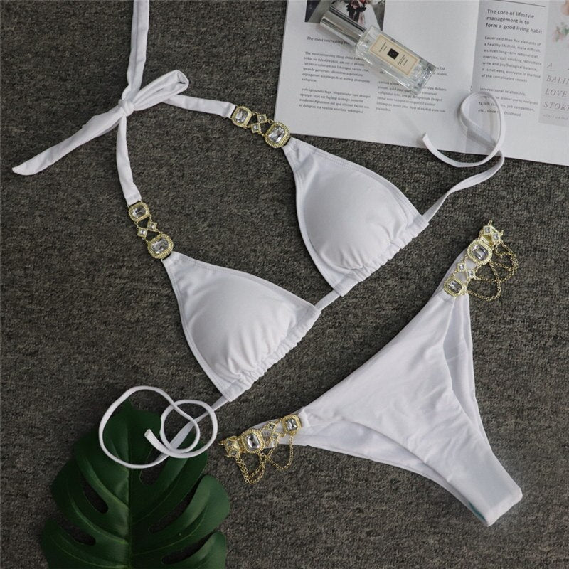 Costume da Bagno Fashion con Strass da Donna