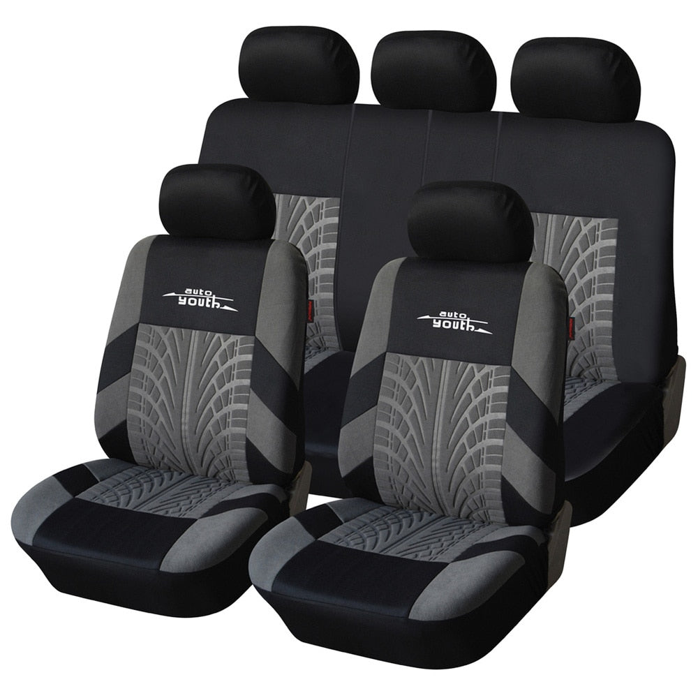 Set Coprisedili Auto Universali con Motivo Battistrada