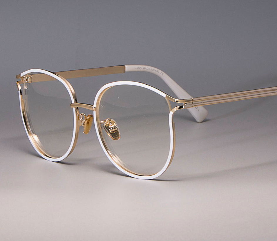 Montature Occhiali Stile Cat Eye in Lega Metallica