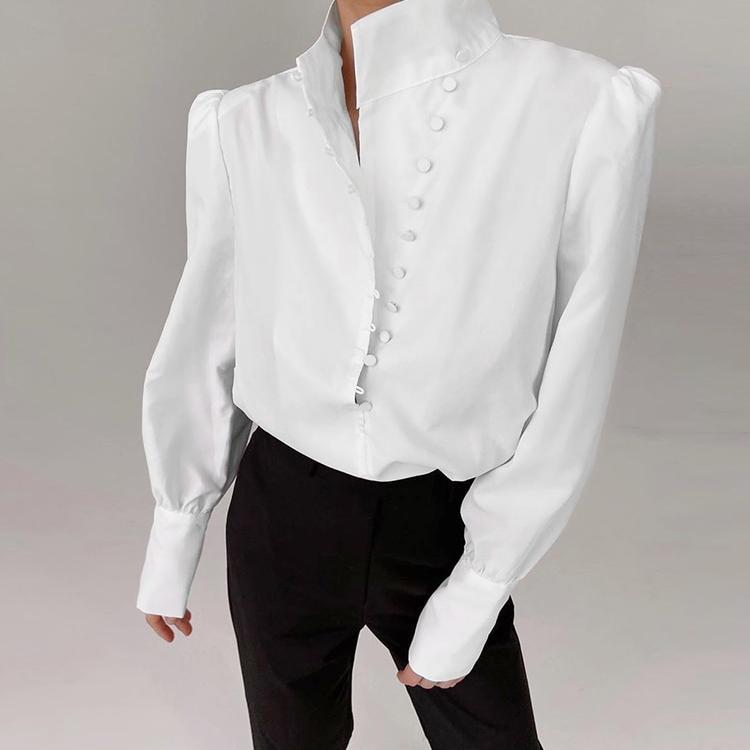 Camicetta Elegante a Collo Alto da Donna