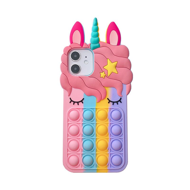 3D Cartoon Unicorn Soft Silicone Case for iPhone