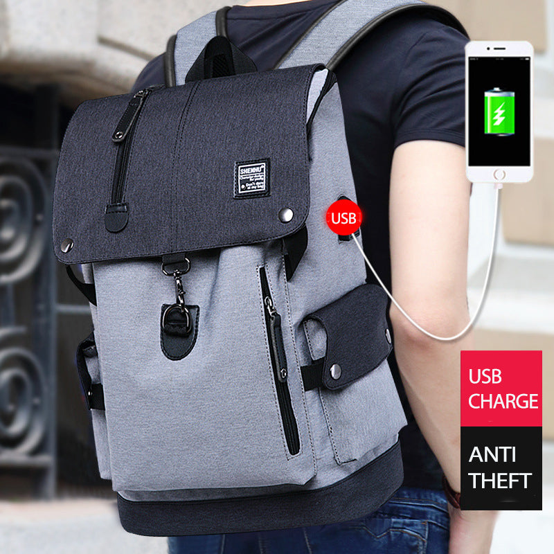 Zaino da Viaggio Multi-Scomparto con Porta USB da Uomo