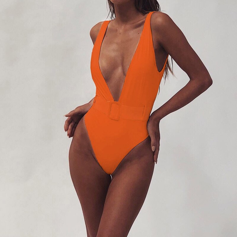 Costume da Bagno Donna con Scollo a V Profondo