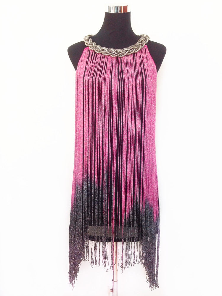 Miniabito con Frange Sfumate da Donna
