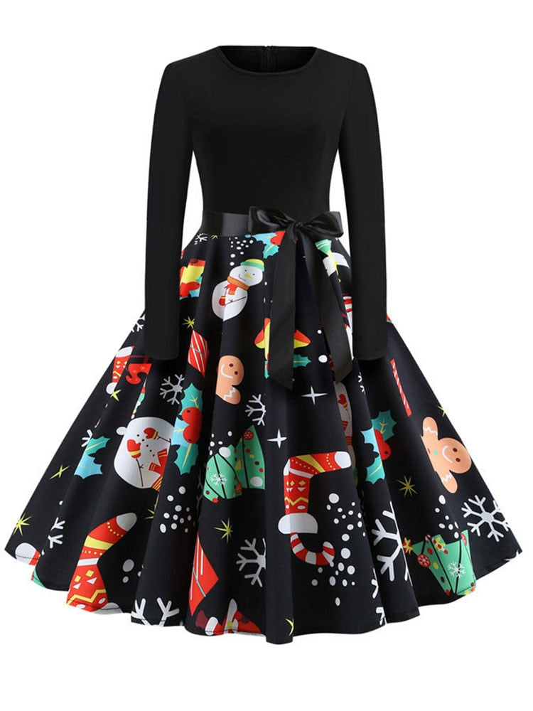 Vestito Swing Donna Stile Natalizio