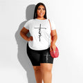 Set Estivo T-Shirt e Pantaloncini Stampati da Donna