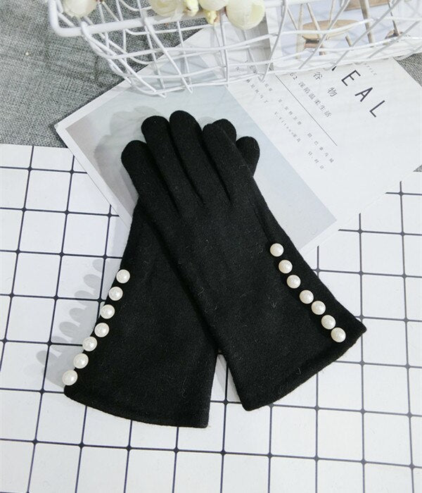 Guanti Eleganti con Perle da Donna