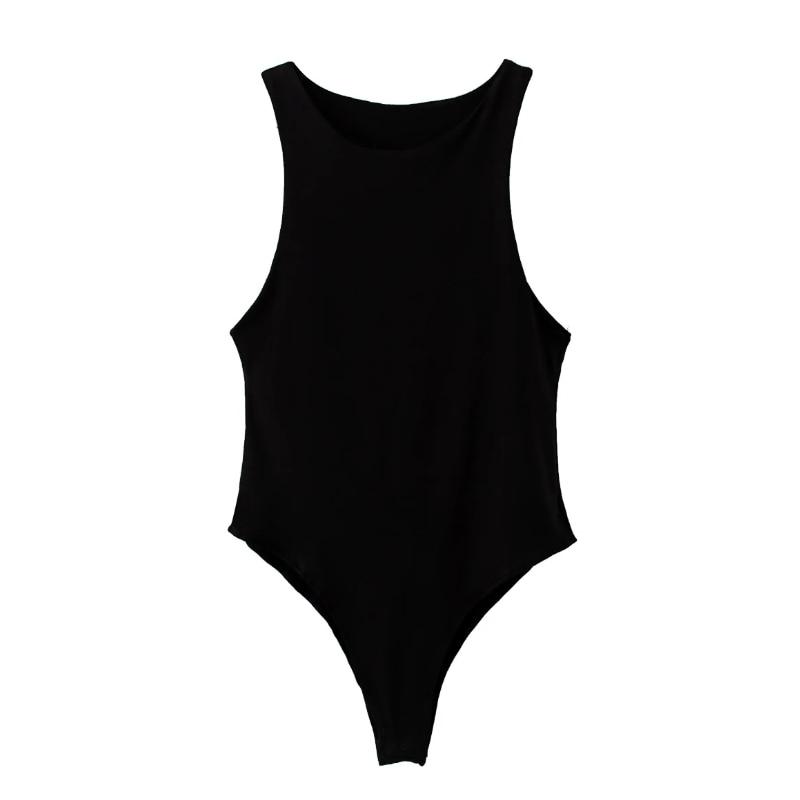 Body Senza Maniche Tinta Unita Stile Minimalista da Donna