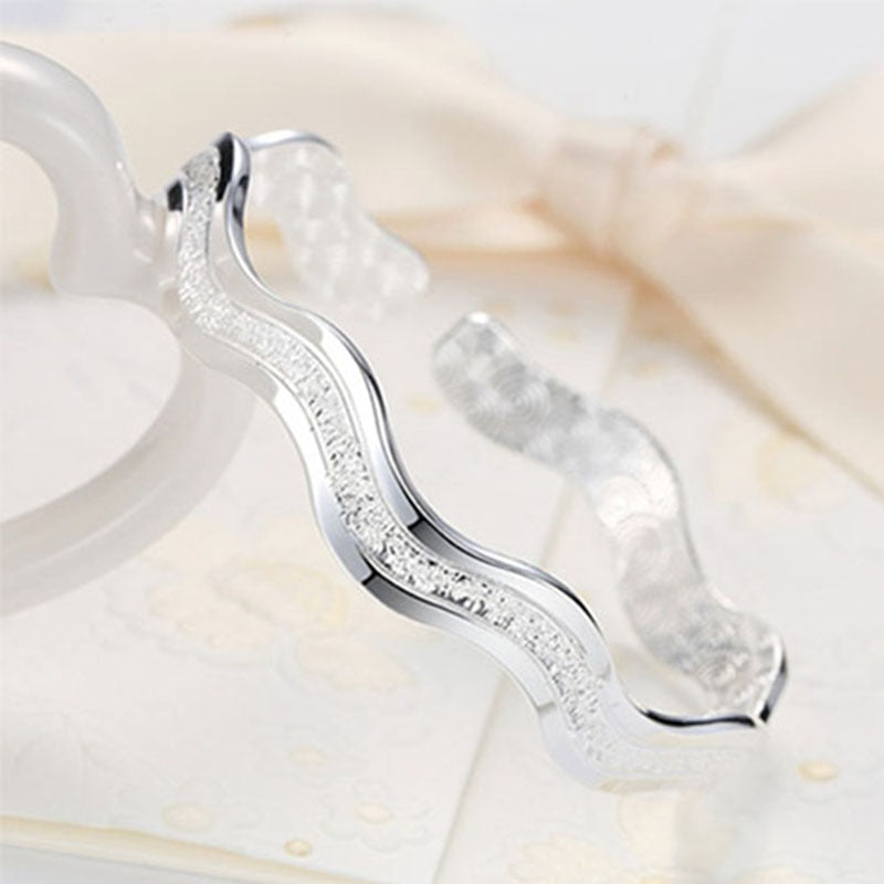 Bracciale in Argento Sterling a Forma di Onda