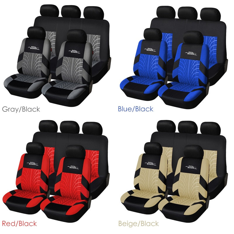 Set Coprisedili Auto Universali con Motivo Battistrada