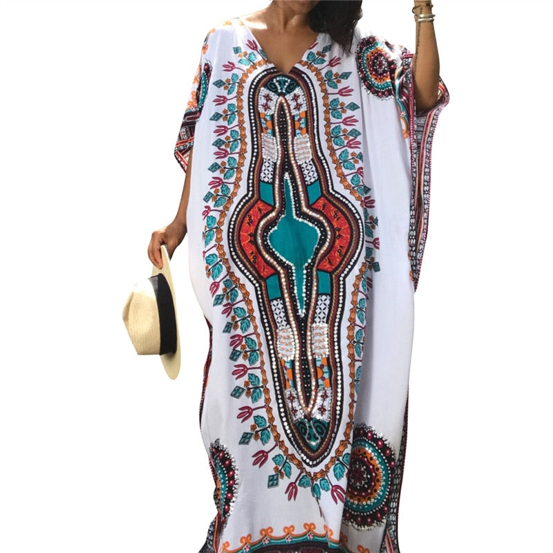 Vestito Donna Stile Boho con Stampa