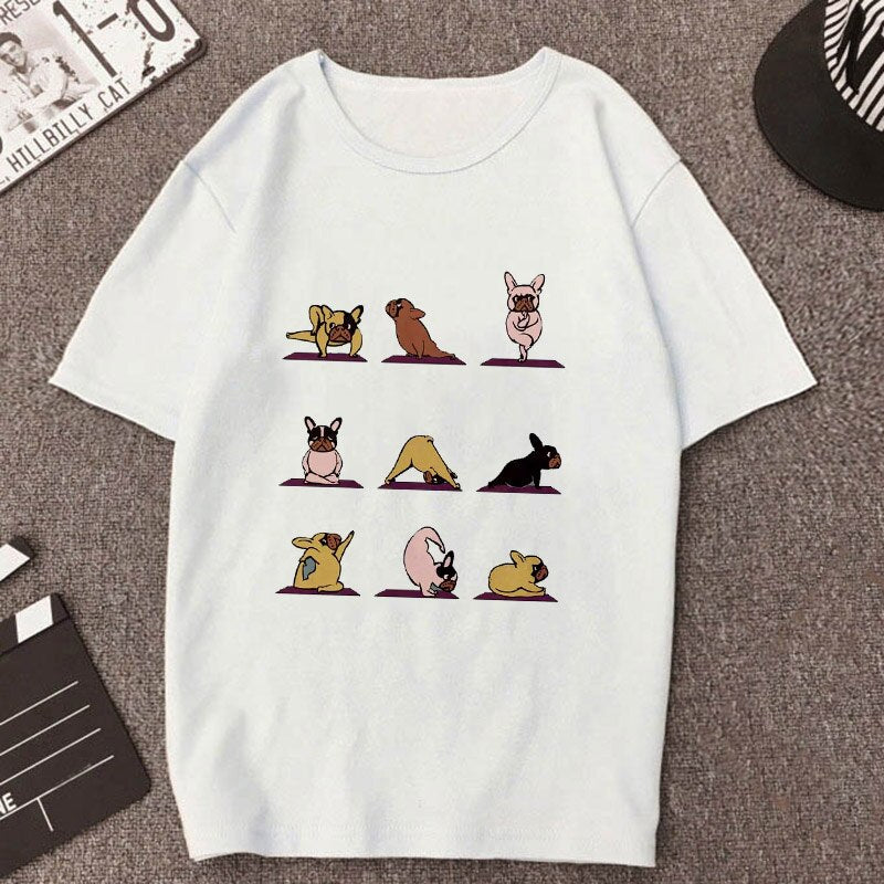 T-Shirt con Stampa di Cuccioli