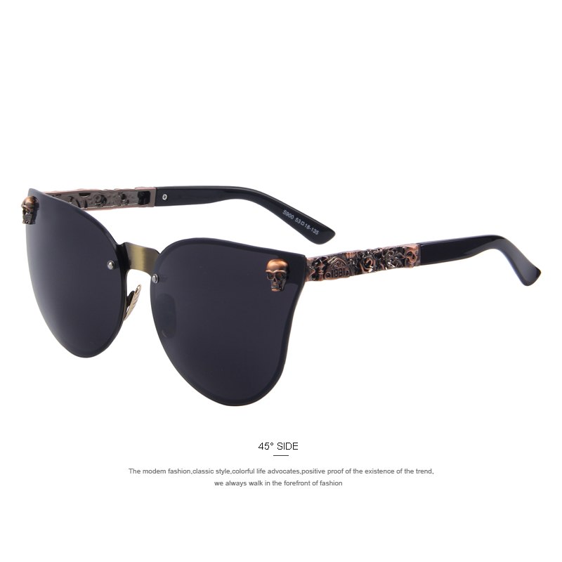 Occhiali da Sole Gothic con Montatura Teschio Dorata da Donna