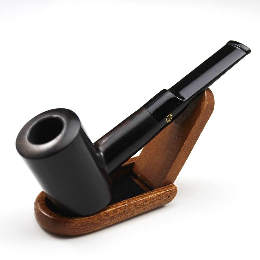 Pipa da Fumo Dritta in Legno di Ebano Naturale
